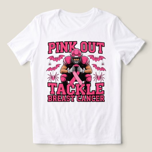 Pink Out Football Awareness Design Tri-Blend Shirt (Design Vorderseite)