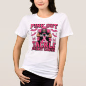 Pink Out Football Awareness Design Tri-Blend Shirt (Vorderseite)
