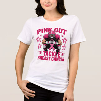 Pink Out Football Awareness Handle Brustkrebs bekä Tri-Blend Shirt