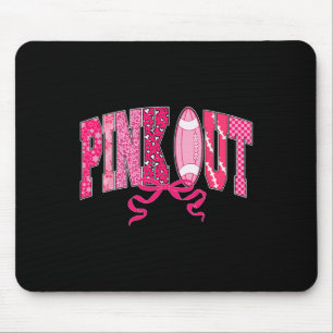 Pink Out Footll rosa Ribbon BW Brustkrebs Krieg Mousepad