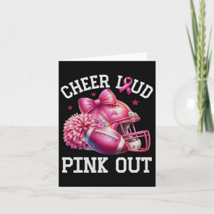 Pink Out Footll rosa Ribbon Cheer Brustkrebs Aw Karte