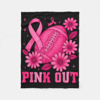 Pink Out Footll Team Brustkrebs-Bewusstsein Ribbo Fleecedecke