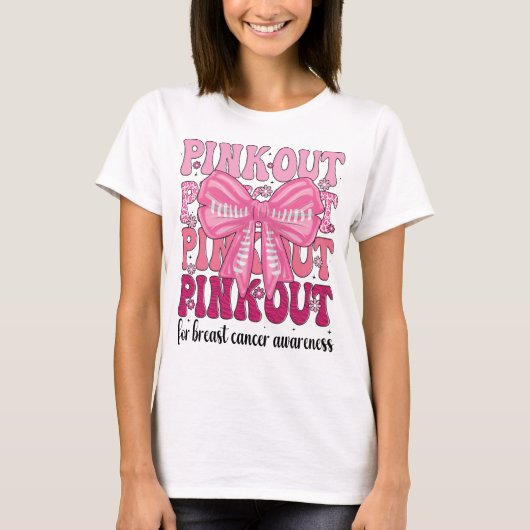 Pink Out for Brustkrebs Awareness Women T-Shirt (Vorderseite)