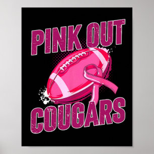 Pink-out Fußball-Kampf Brustkrebs Poster