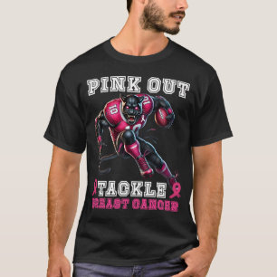 Pink-out-Kampf Brustkrebs Fußball-Design T-Shirt