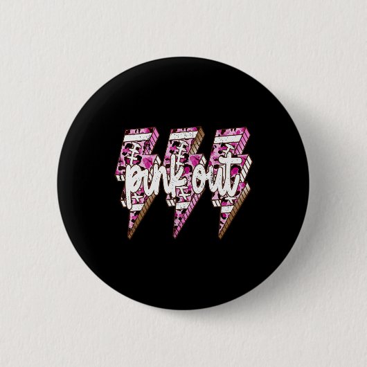 Pink Out Leopard Blitzschlag Brustkrebs im Krieg Button (Vorderseite)