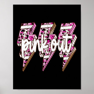 Pink Out Leopard Blitzschlag Brustkrebs im Krieg Poster