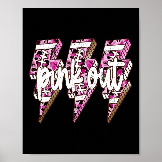 Pink Out Leopard Blitzschlag Brustkrebs im Krieg Poster (Vorne)
