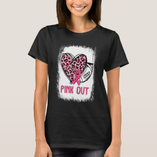 Pink-out mit Leopard Herz Fußball Mama geblasen T-Shirt