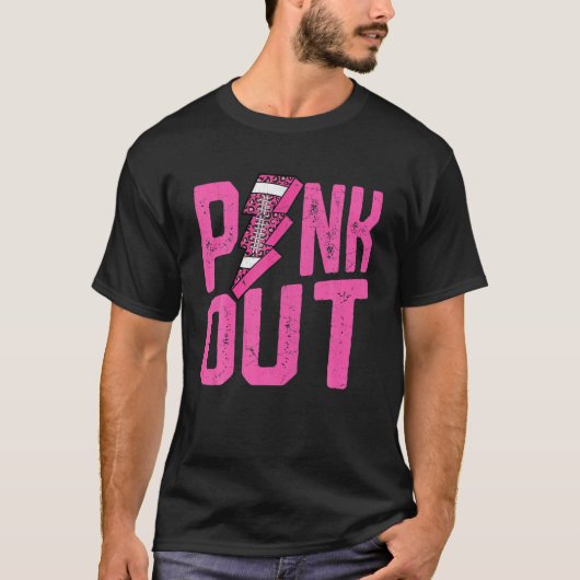 Pink Out S Brustkrebs Fußball-Sportfone T-Shirt (Vorderseite)