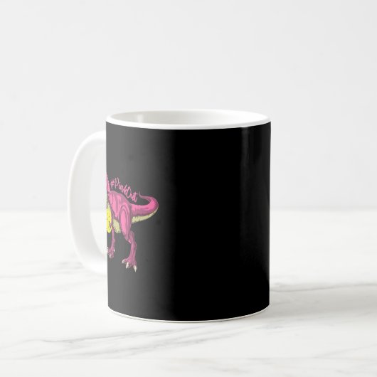 Pink out T Rex and Picklebyll Byll Brustkrebs A Kaffeetasse (Vorderseite Links)