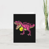 Pink out T Rex and Picklebyll Byll Brustkrebs A Karte (Vorderseite)