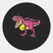 Pink out T Rex and Picklebyll Byll Brustkrebs A Runder Aufkleber (Vorderseite)