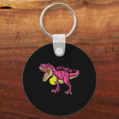 Pink out T Rex and Picklebyll Byll Brustkrebs A Schlüsselanhänger (Vorderseite)