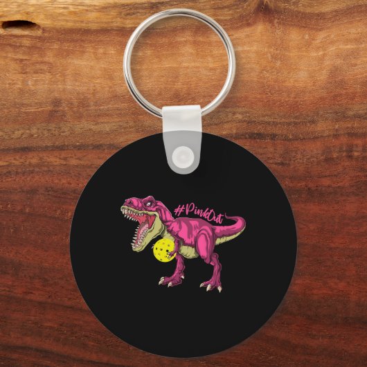 Pink out T Rex and Picklebyll Byll Brustkrebs A Schlüsselanhänger (Vorderseite)