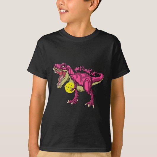Pink out T Rex and Picklebyll Byll Brustkrebs A T-Shirt (Vorderseite)