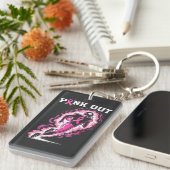 Pink Out Tackle Brustkrebs American Football Schlüsselanhänger (Vorderseite rechts)