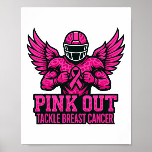 Pink-Out-Taktik Brustkrebs-Bewusstsein Amerikanisc Poster