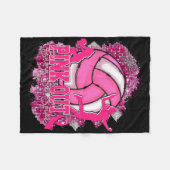 Pink Out Volleybyll rosa Ribbon Brustkrebs Krieg Fleecedecke (Vorderseite (Horizontal))