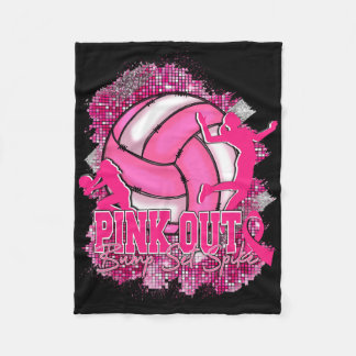 Pink Out Volleybyll rosa Ribbon Brustkrebs Krieg Fleecedecke