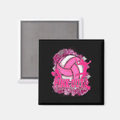 Pink Out Volleybyll rosa Ribbon Brustkrebs Krieg Magnet (Vorderseite/Rückseite)