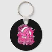 Pink Out Volleybyll rosa Ribbon Brustkrebs Krieg Schlüsselanhänger (Vorderseite)