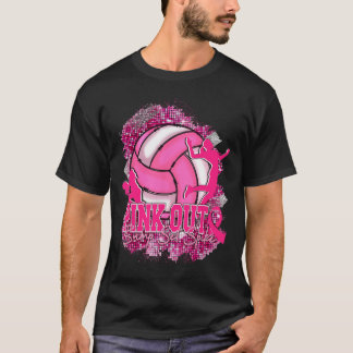 Pink Out Volleybyll rosa Ribbon Brustkrebs Krieg T-Shirt