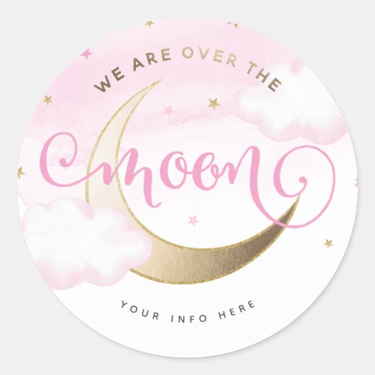 Pink Over the Moon Stickers (Vorderseite)