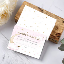 Pink Over the Moon Windel-Raffle-Einlegekarte
