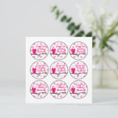 Pink Owl 2 Birthday Cupcake Toppers Einladung (Stehend Vorderseite)