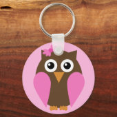 Pink Owl & A Bow Schlüsselanhänger (Vorderseite)