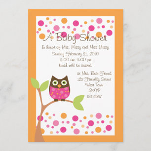 Pink Owl Baby Dusche Einladung Hotspot pink auf An