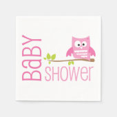 Pink Owl Babydusche Napkin Serviette (Vorderseite)