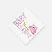 Pink Owl Babydusche Napkin Serviette (Ecke)