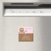 Pink Owl Babydusche Save the Date Magnet (In Situ (Geschirrspüler))