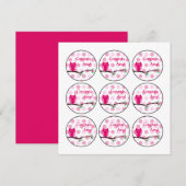 Pink Owl Babydusche Topper oder Liebesmarken Einladung (Vorne/Hinten)