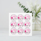 Pink Owl Babydusche Topper oder Liebesmarken Einladung (Stehend Vorderseite)