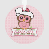 Pink Owl Baby's 1. Weihnachten Ornament (Rückseite)