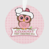 Pink Owl Baby's 1. Weihnachten Ornament (Vorderseite)