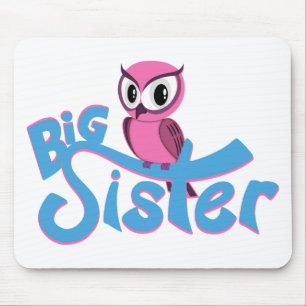 Pink Owl Big Sister Mousepad