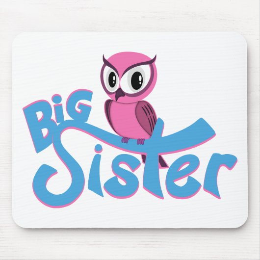 Pink Owl Big Sister Mousepad (Vorne)