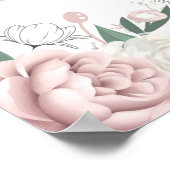 Pink Owl Blumendusche Begrüßungszeichen Poster (Ecke)