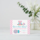 Pink Owl Bottle Baby Shooting Game Begleitkarte (Stehend Vorderseite)