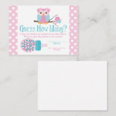 Pink Owl Bottle Baby Shooting Game Begleitkarte (Vorne/Hinten)