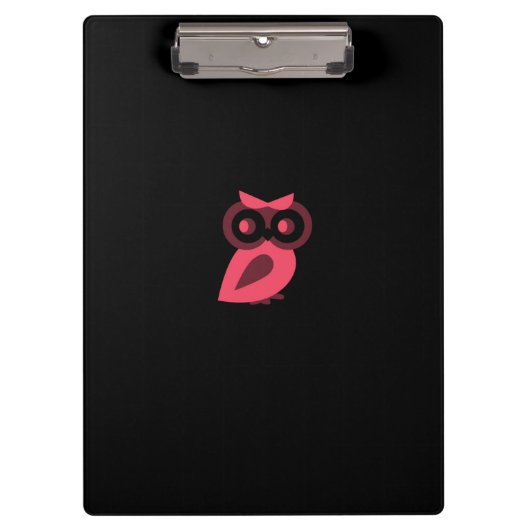 Pink Owl Clipboard Klemmbrett (Vorderseite)