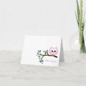 Pink Owl Danke Karte (Vorderseite)