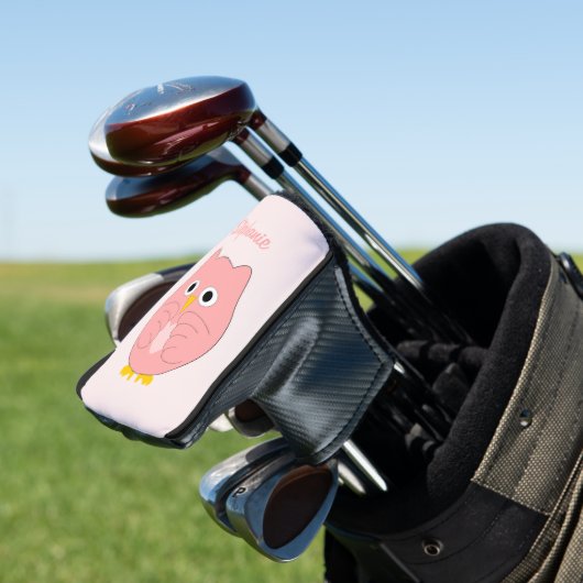 Pink Owl Design Golf Headcover (In Situ)