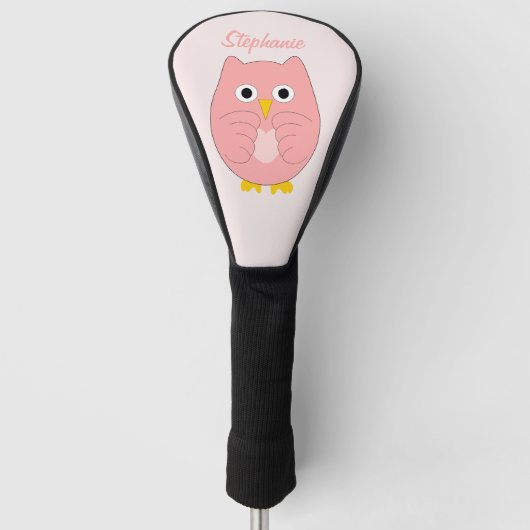 Pink Owl Design Golf Headcover (Vorderseite)