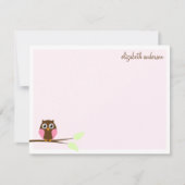 Pink Owl Flat Vielen Dank Karten (Vorderseite)