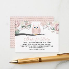 Pink Owl Floral Baby Duschbücher für Baby Begleitkarte